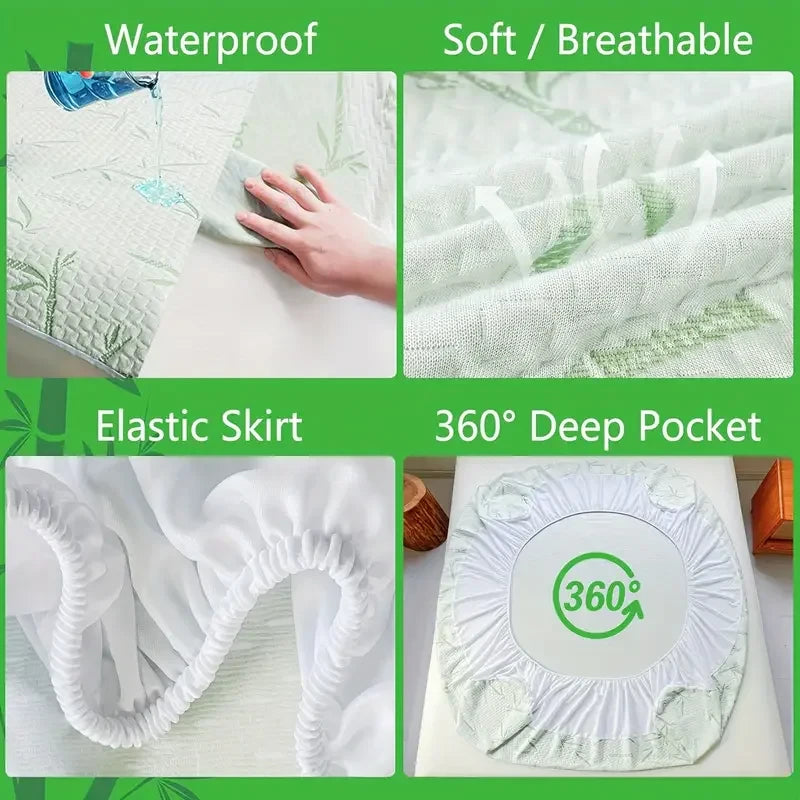 Waterproof Bamboo Cooling Mattress Cover