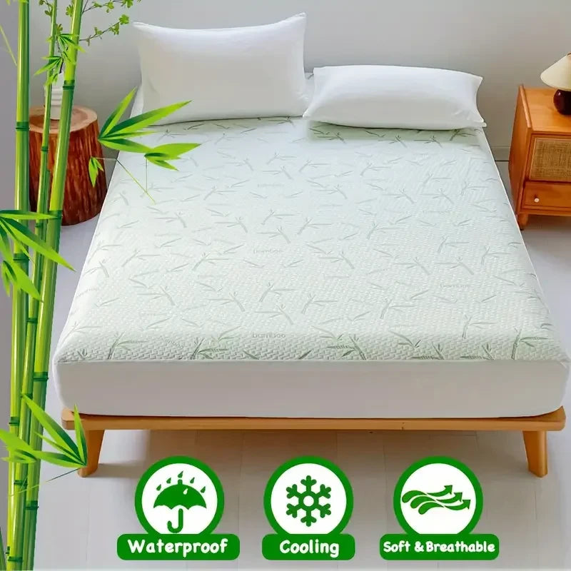 Waterproof Bamboo Cooling Mattress Cover